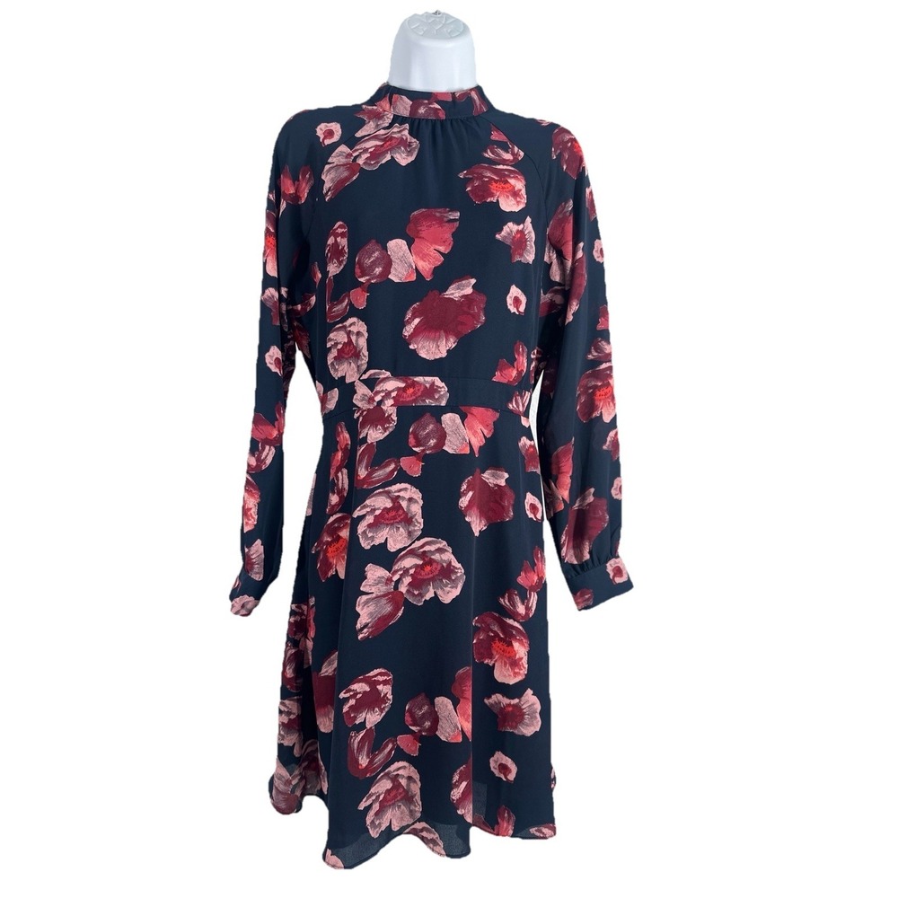 Banana Republic Navy Floral A Line Mini Dress Sz: 4 Chic Love